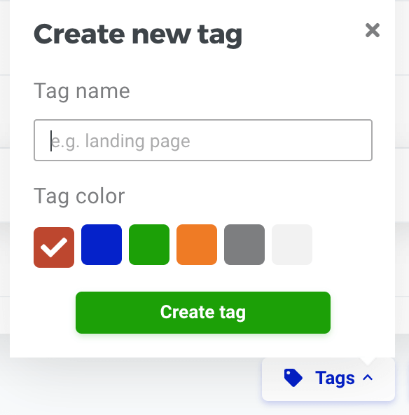 How to create a new tag