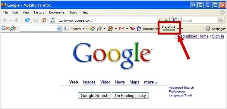 Google PageRank Toolbar